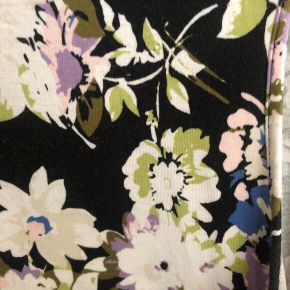 J Jill Black & Purple Floral Sleeveless Tunic Top Womens MP Blouse Sleeveless - Picture 3 of 8